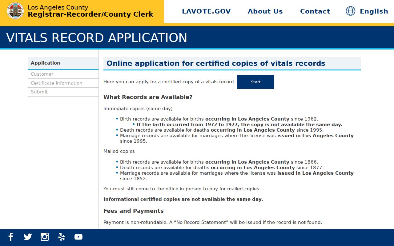 Paramount people search Los Angeles County vital records application