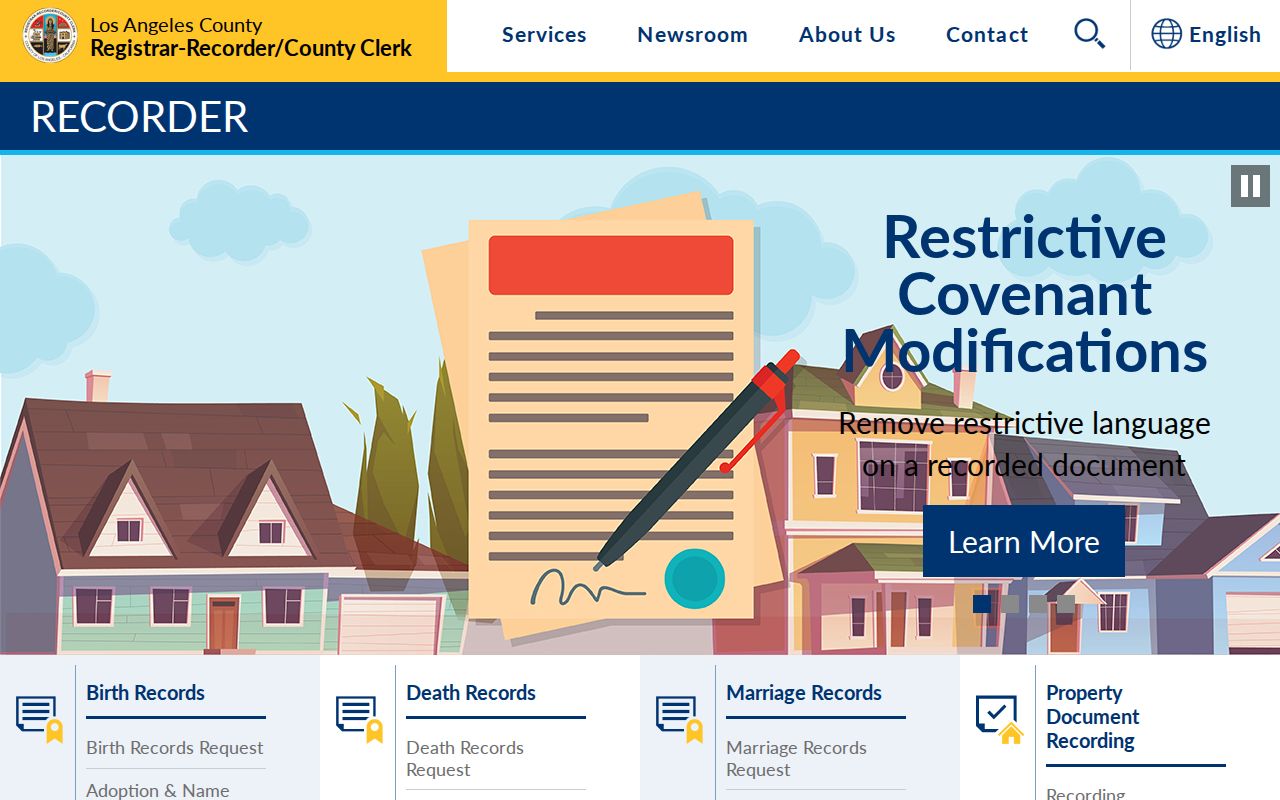 Paramount people search Los Angeles County recorder services