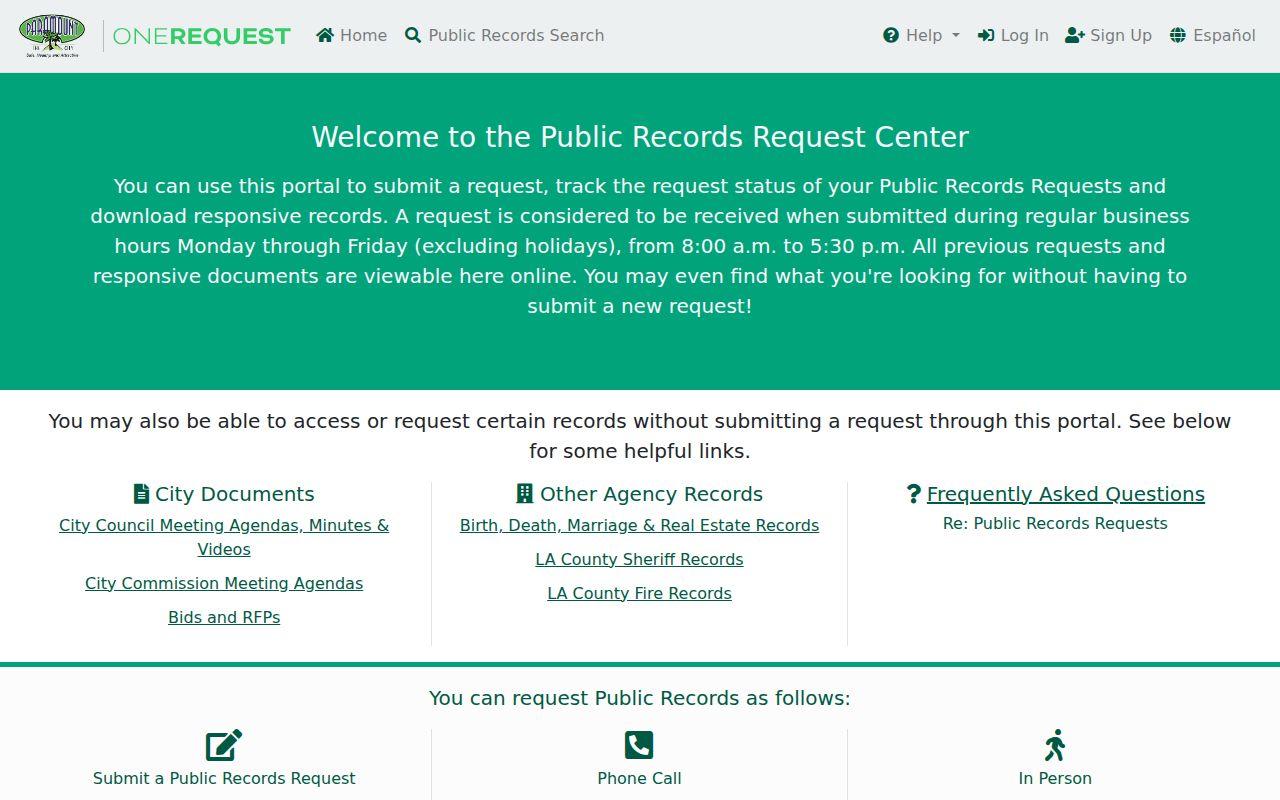 Paramount people search public records request portal